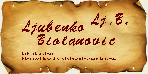Ljubenko Biolanović vizit kartica